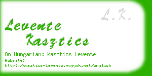 levente kasztics business card